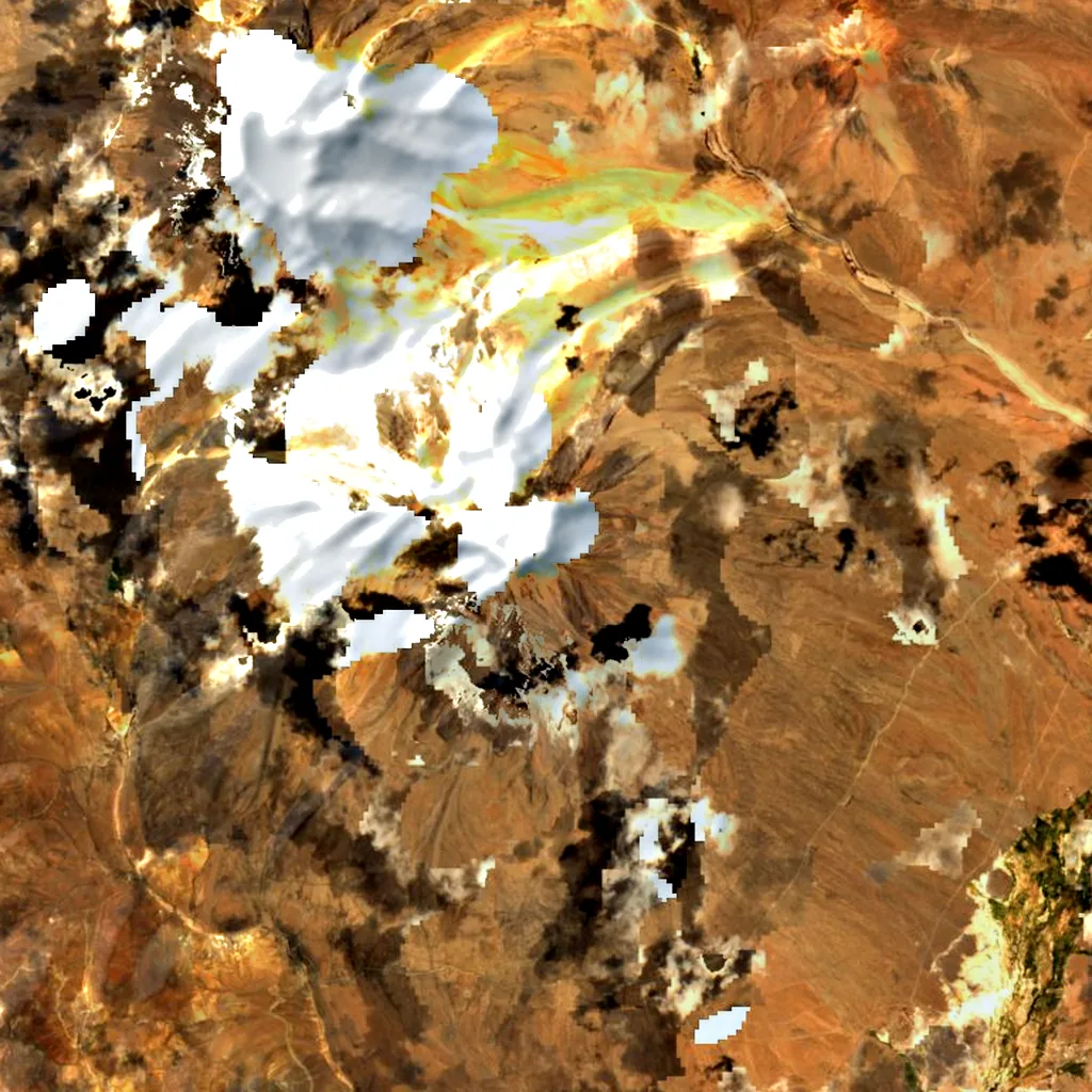 Tacora seen from above (Sentinel-2)