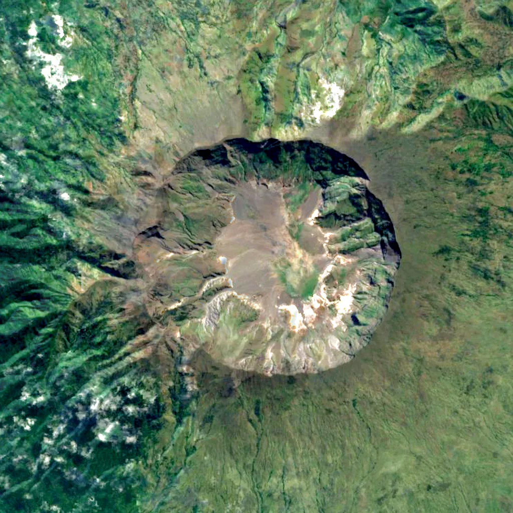 Tambora seen from above (Sentinel-2)