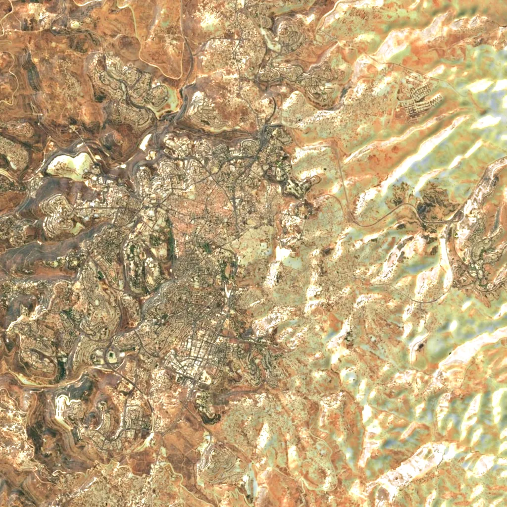 Temple Mount seen from above (Sentinel-2)