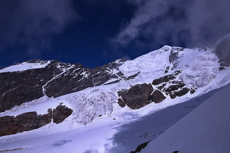 Mount Tetnuldi (4858m), View from Nageb Pass (3800m), Samegrelo-Zemo Svaneti, Georgia
