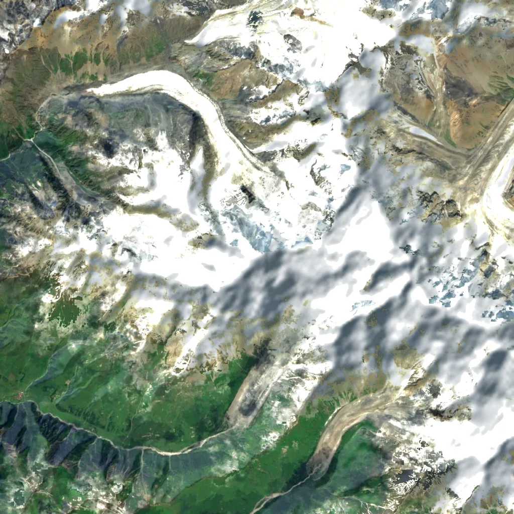 Tetnuldi seen from above (Sentinel-2)