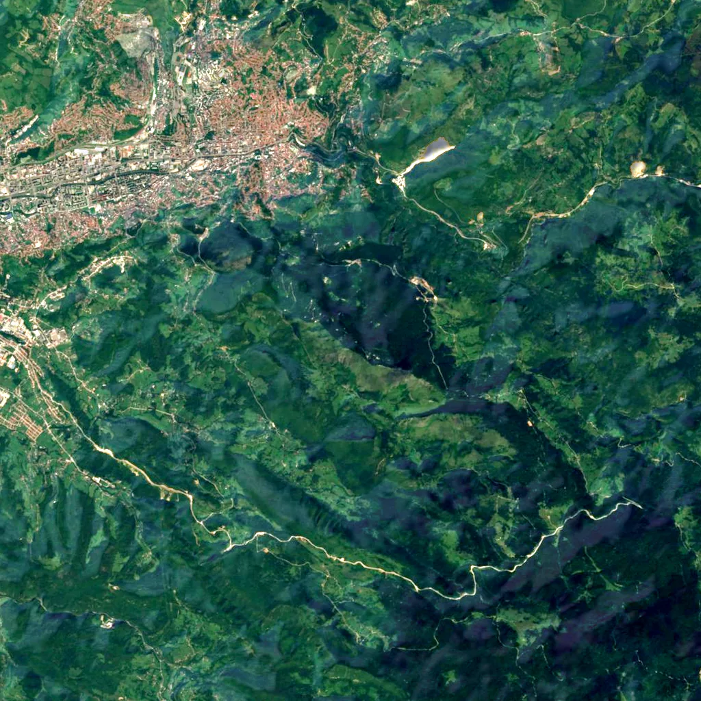 Trebević seen from above (Sentinel-2)