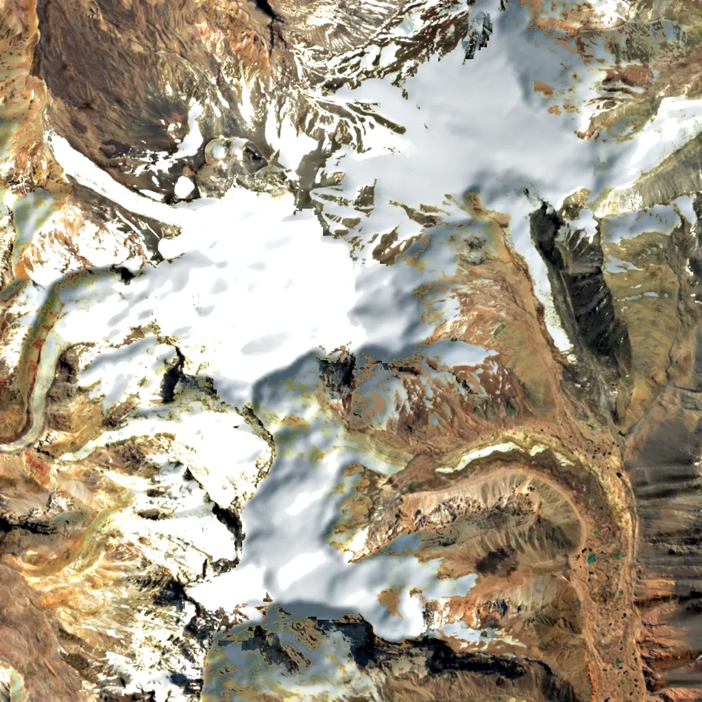 Tupungatito seen from above (Sentinel-2)