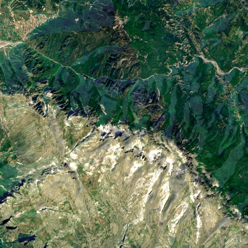 Tymfi seen from above (Sentinel-2)