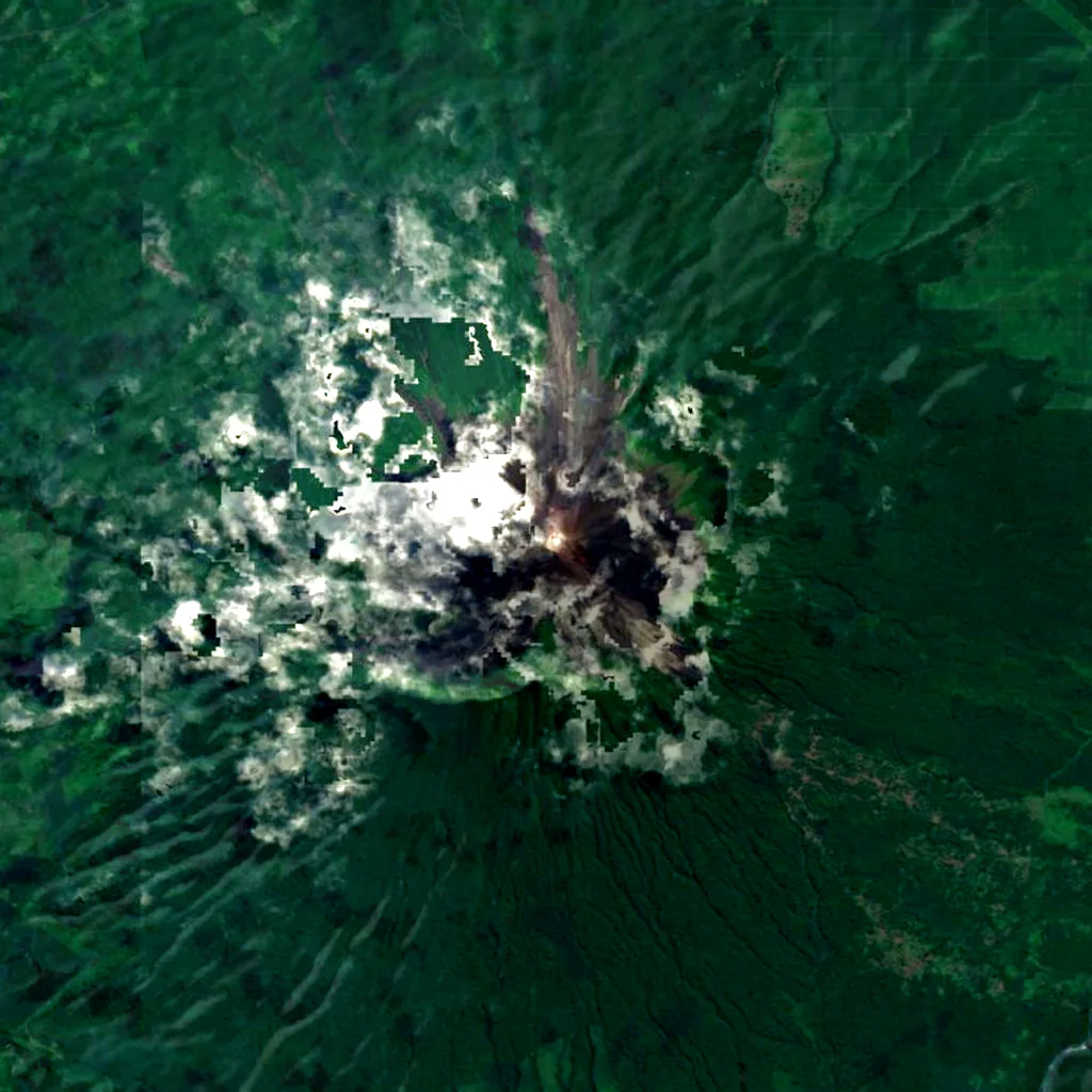 Ulawun seen from above (Sentinel-2)