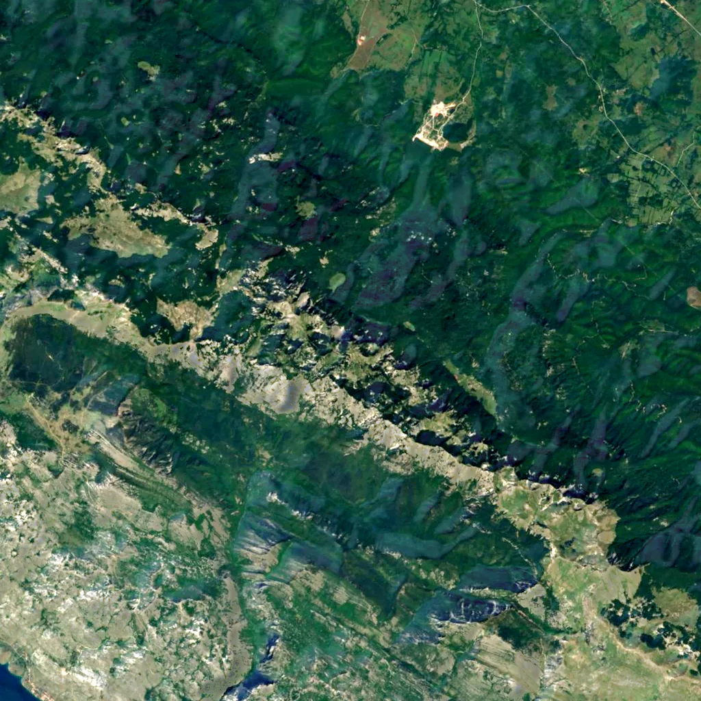 Vaganski vrh seen from above (Sentinel-2)