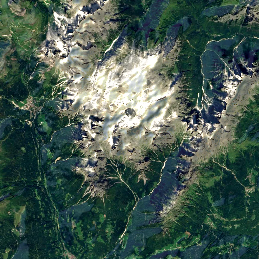 Vezzana seen from above (Sentinel-2)