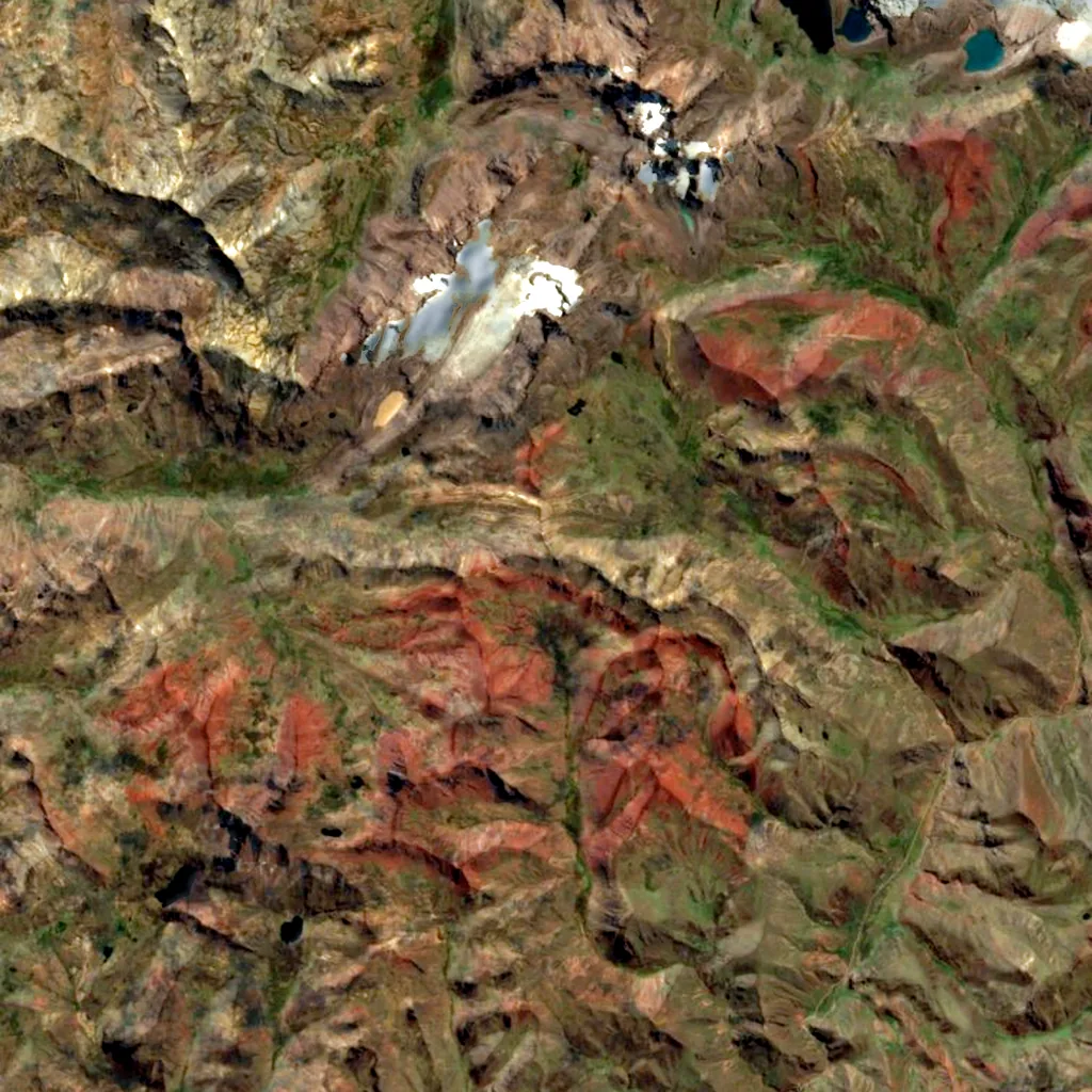 Vinicunca seen from above (Sentinel-2)