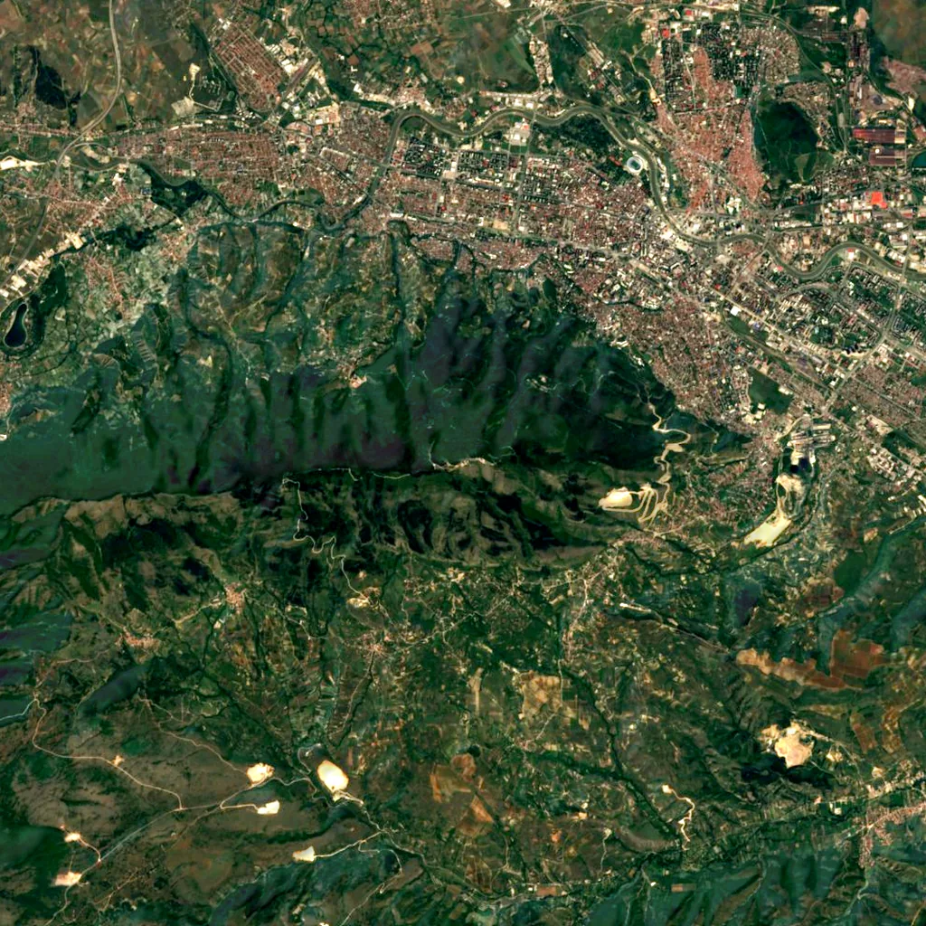 Vodno seen from above (Sentinel-2)