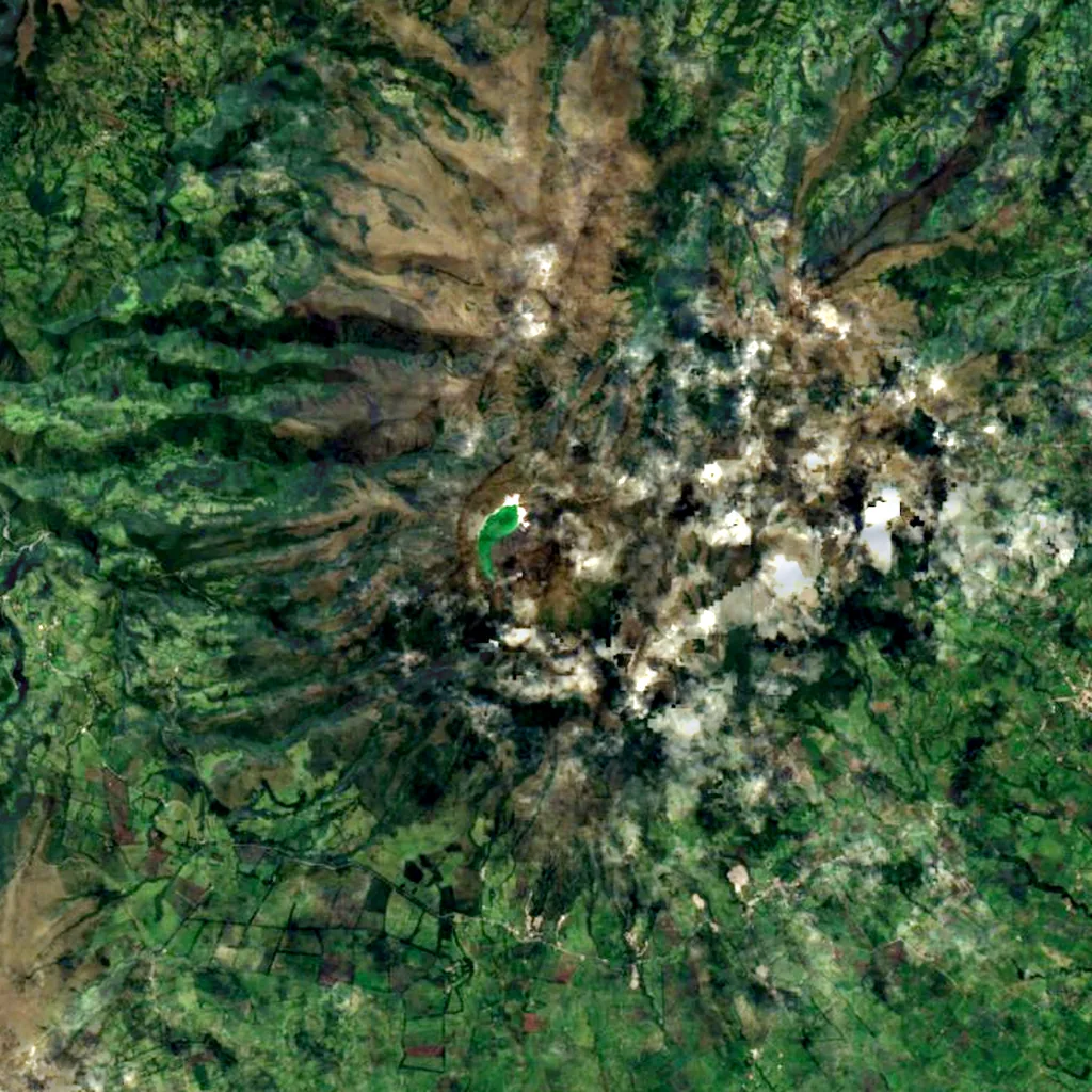 Volcán Azufral seen from above (Sentinel-2)
