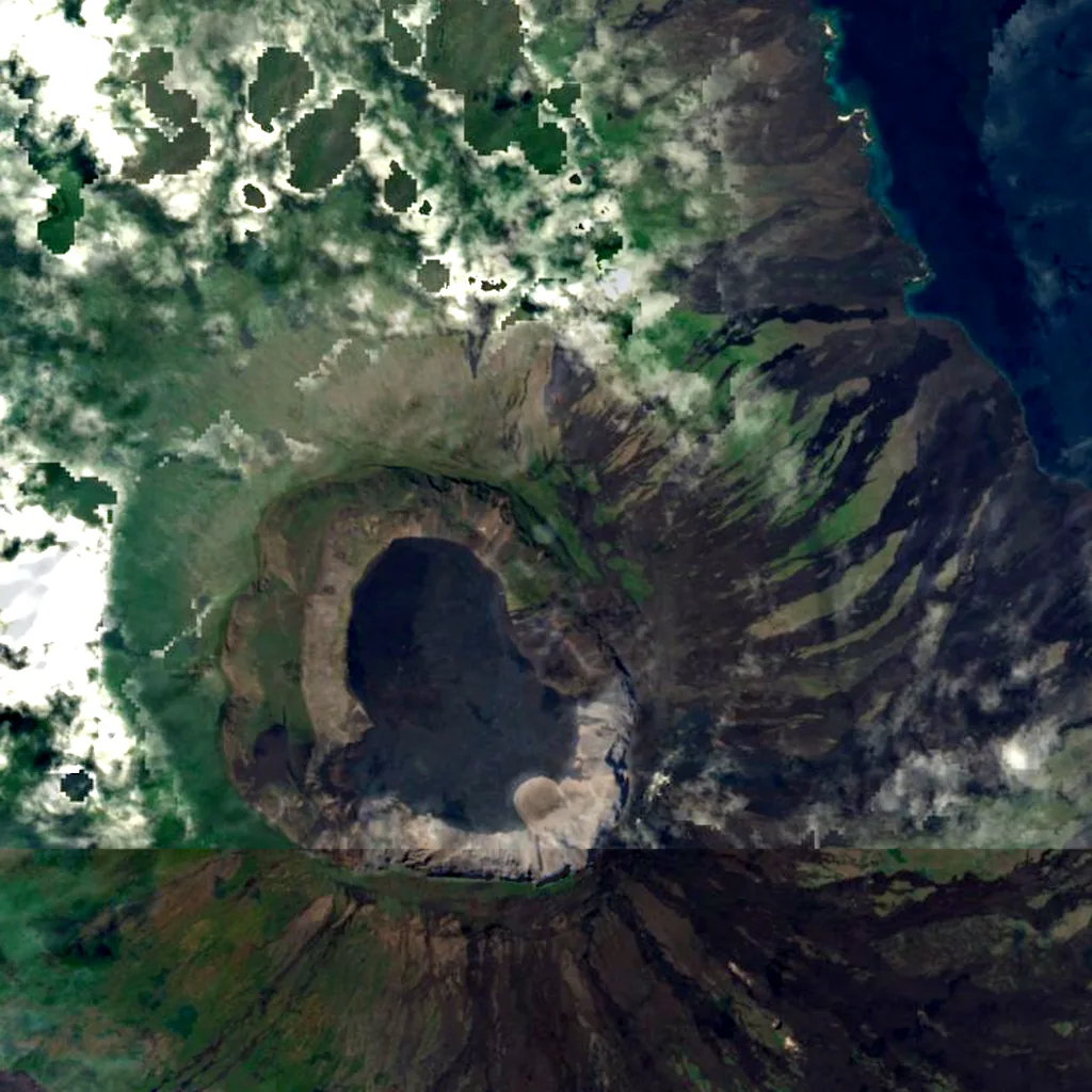 Volcán Wolf seen from above (Sentinel-2)