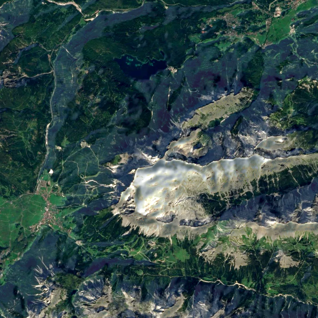 Zugspitze seen from above (Sentinel-2)